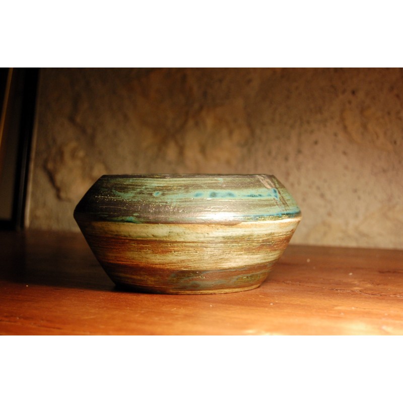 objet déco: pot pourri en céramique décoré à la main; poterie de fabrication artisanale francaise.